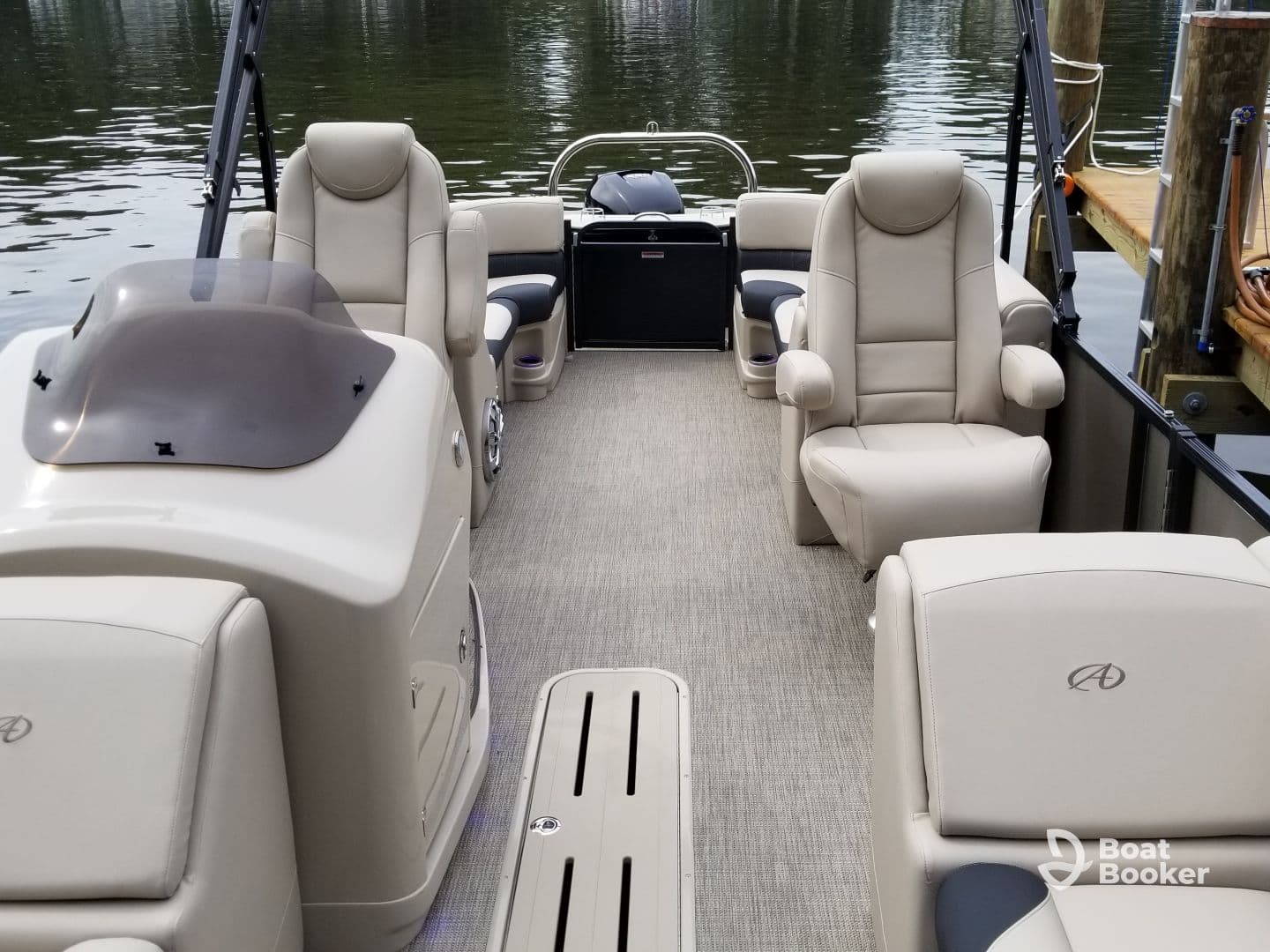 Pontoon boat plush lounge seating